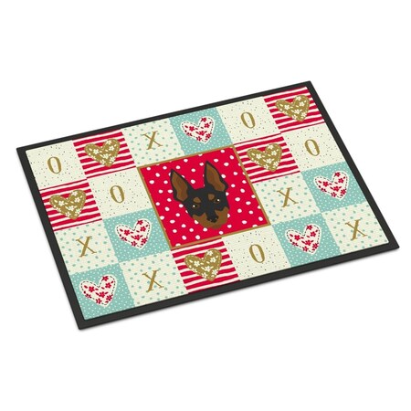 Carolines Treasures 18 x 27 in. English Toy Terrier Love Indoor or Outdoor Mat CK5198MAT